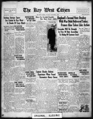The Key West Citizen Newspaper 1 Aralık 1932 kapağı