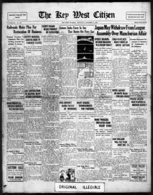 The Key West Citizen Newspaper 8 Aralık 1932 kapağı