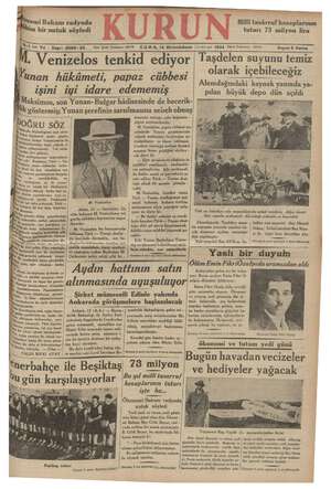 Kurun Gazetesi 14 Aralık 1934 kapağı