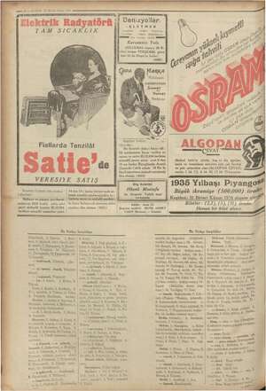  see 20 — KURUN 20 Birinci kânun 1934 emma ” — —— —-- — - “ —. ET mağ yertearaaayza. Elektrik Radyatörü #İ Denizyollar,...