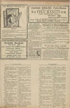  Sm. 1935 g Na ayr Turhal By Matbuat Almanağı çıktı En Adres: TURHAL Halı mer İllerin Demirci muhtelif çeş't Gülüstan halılar