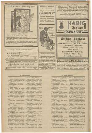    MO e e — ar i ee Er z —— 12 — KURUN 1935 Matbuat Almanağı çıktı içindekiler 1935 de neler olacak? - Yarınki harb - Eski ve