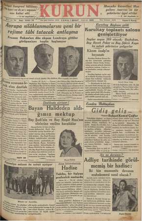 Kurun Gazetesi 1 Şubat 1935 kapağı