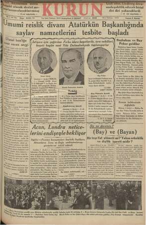 Kurun Gazetesi 2 Şubat 1935 kapağı