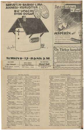    © “SERVET: N-“BABASI-LI ANNESİ - ami ” 6 ŞUBAT 1935 AŞ 2ve 20 komprimelik ambalajlarda bulunur, Ambalaj ve komprime- lerin