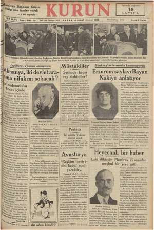 Kurun Gazetesi 10 Şubat 1935 kapağı