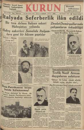 Kurun Gazetesi February 12, 1935 kapağı