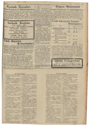  11 — KURUN 24 ŞUBAT 1935 ak Kayışları peri Fabrikalar U. Müdürlüğünden; MİNİ bedeligö400, lira olan yukarıda yazılı kasnak