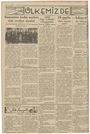  rar ——— $ — KURUN 25 yane 193 5 Gürrelitin solis saylavı için verilen ziyafet Yeni Vali kazaları teftiş bitirilmek Samsun,