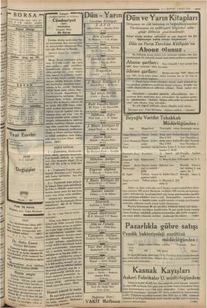  Si e “e 11 — KURUN 6 MART 1935 en © BORSA “7 alanda ye mi olanlar üze- 3'de Kİ vi uamele ( göreni ir. T Rakamlar la tatların