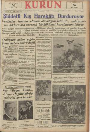 Kurun Gazetesi 7 Mart 1935 kapağı