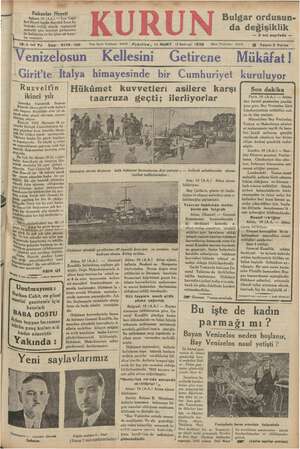 Kurun Gazetesi 11 Mart 1935 kapağı