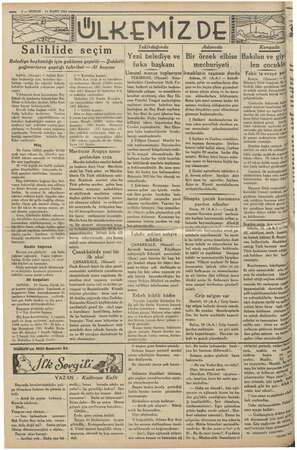  > — 6 — KURUN. 11 MART 1935 Yi Salihlide seçim Belediye başkanlığı için y için yoklama yapıldı — Şiddetli yağmurların yaptığı