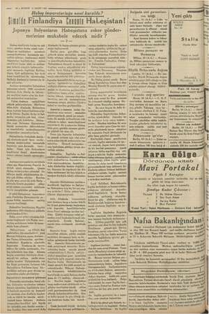  14 — KURUN 11 MART 1935 Habeş imparatorluğu nasıl kuruldu? Şimali Finlandiya (enn Habeşistan! Japonya İtalyanların...