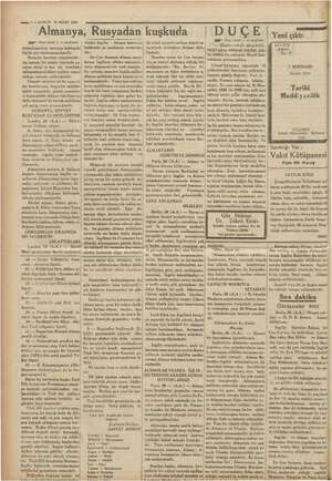    ere LZ di N yy mal 5 A lü — KURUN 27 MART 1935 Al R dan kuşkud DUÇE i . manya, Rusyadan kuşkuda G.E İva 777 e” (Paş tarafı