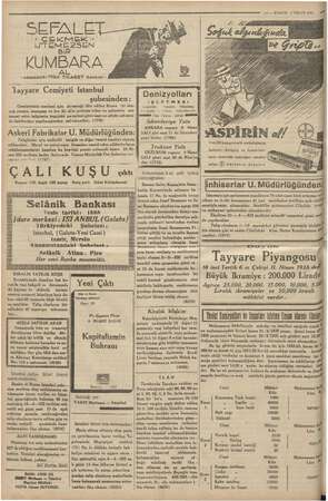    10 — KURUN 8 NİSAN 1935 ORLALE ST EM yese EN KUMBARA *ADAPAZARI- imar adli BANKASI * Tayyare Cemiyeti Istanbul :...