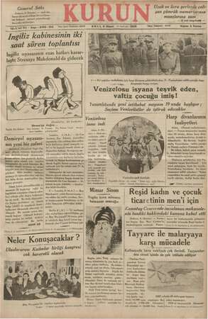 Kurun Gazetesi 9 Nisan 1935 kapağı