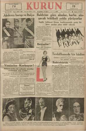 Kurun Gazetesi 10 Nisan 1935 kapağı
