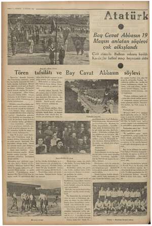  —— ö — KURUN 25 MAYIS 1935 Tören Atatürk eki zi dı. Mera -i m enk a âbi- desine ikm ua e Öğleden sonra Fener dında yapılan
