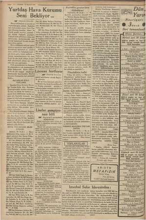      ger re 5 İstanbul Hava Kurumu Bayan- 10 — KURUN 31 MAYIS 1935 nl Yurtdaş Hava Kurumu Seni Bekliyor... fi € Başta m Eml