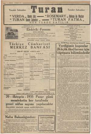     © AA ep we 21 EMME NAM rr — 10 — KURUN 1 TEMMUZ 1935 ij z kkini ii i Tuvalet Sabunları sig iü Pp a Ti Tuvalet Sabuğila “