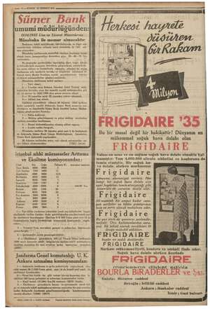    — 10 — KURUN 35 TEMMUZ vers ğ Sümer Bank | umumi müdürlüğünden: | 1934/1935 Lise ve Ticaret Mezunlarına Müsabaka ile memur