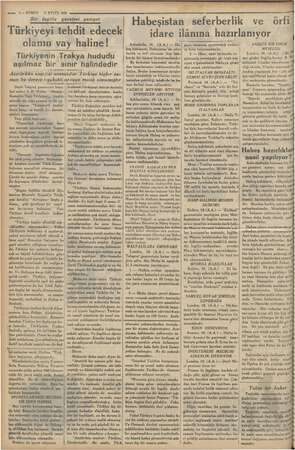    K — KURUN 17 EYLÜL 1935 Bir ingiliz gazetesi yazıyor Türkiyeyi tehdit edecek olanın vay haline! Türkiyenin Trakya hududu