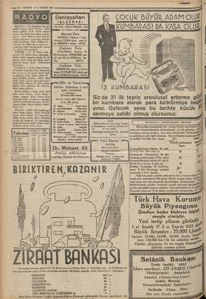    — 10 — KURUN 311. TEŞRİN 1985 Dm ei JspeBUL — 18: Bayanlar Sa Li nastik. Bayan Azade Tarcan, z Dans musiki. 1830: Baya amma