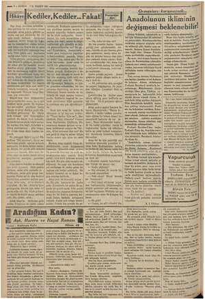  a e ma 6 — KURUN 711. TEŞRİN 195 Çe Hikâyel Kediler, Kediler... Fakati) Bay Atap şehirden, şehirliler * e çekilmiş bir kır