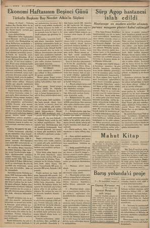    . TE EEE WT ağ — 4 — KURUN Ekonomi Haftasının Beşinci 161, KANUN 1935 unuü Türkofis Başkanı Bay Necdet Alkin'in Söylevi...