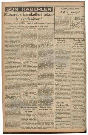  —. b b * — KURUN 2911. KANUN 1936 Muharebe hareketleri tekrar kuvvetleniyor undan ileri ei vi i gene ayni muhabirler er, Ha