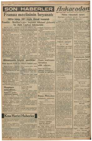    see “2 — KURUN . 1 ŞUBAT 193 oyma ii. Fransız meclisinin beyanatı z 165e karşı 361 reyle itimat kazandı Franklin -...