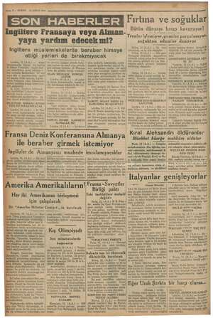    ir iğ GERİ v 2 — KURUN 13 ŞUBAT 1936 Ingiltere Fransaya veya Alman- A yaya yardım edecekmi? , Ingiltere müstemiekelerile