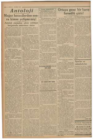  o—— 4— KURUN 26 ŞUBAT 1936 Antoloji Meğer hececilerden son- ra kimse yetişmemiş! > Antoloji yüzünden çıkan edebiyat |...