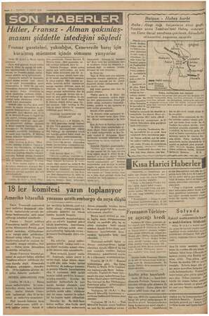  we 2? — KURUN i MART 1936 Hitler, vıy Alman pağınlas masını şiddetle istediğini söyledi Parki bildiriyo Paris Medi gazetesi,