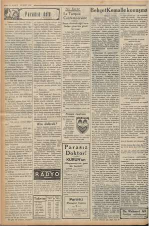    > —— o— KUKUN 23 MART 1936 dın ÜS — Fransızcadan — z 'apaam sabrı tükendi. Kolla - rını Sn kaldırarak dedi ki; © — E, ne