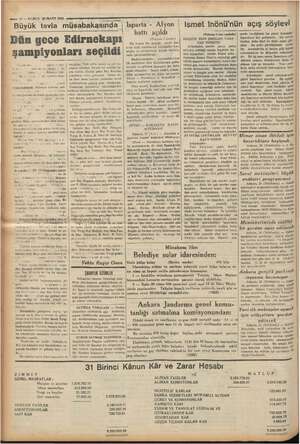        o w- 10 — KURUN 26 MART 1936. Büyük tavla müsabakasında | 'Dün gece Edirnekapı gpampiyonları seçildi Büyük bir n tav, |