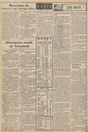  k —— 6— KURUN 3 NISAN 1936 « Macaristan da Muahedeye bağlı olmadığını söylüyor ag, 2 (A.A.)— İyi haber alan ma- iieldi a...