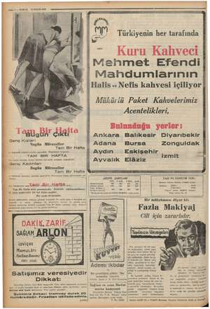    © —s—KURUN 18 NİSAN 1936 Gis İN d i Toğn.tir dıaita Genç Kızlar! Bugün Müvezziler Tam Bir Hafta b yı bağırarak...