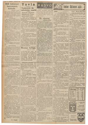     — 6— KURUN 24 NISAN 1936 “ Mili hâkimiyet - bayramımızı le Üst yanı 1 incide) ; Naci ve Fatih Sa amı namına d Bay ulvi...