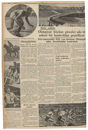  ws 6—KURUN 2 AĞUSTOS 19388 Yüz metreyi kazanacağı umulan Bugün Berlinde ilk mü- FEDERE OLMIYAN KIÜPLER ARASINDAKİ ii Eminönü
