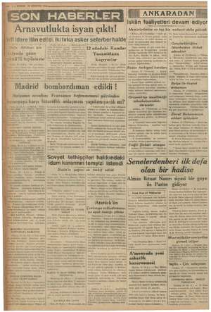    DA pr öle zi ü 2— KURUN 25 AĞUSTOS 1936 ETMEM Arnavutlukta isyan çıktı! , Doğu Afrikası için italyada gene zönüllü...