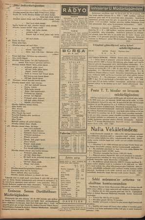    GUSTOS 1936 — BU GÜNKÜ SEM GEO İST, 8. Muhtelif plâk. b e Haberler. 19,15. Operet: Çar- in (plak), 20. Soprano Ti rki....