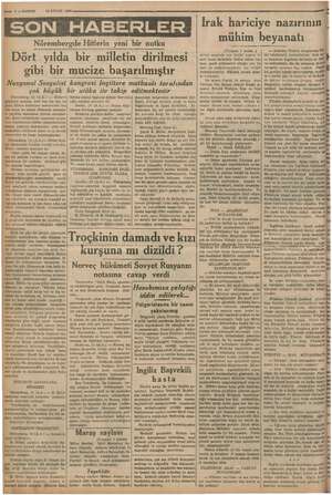  13 EYLÜL 1936 2 — KURUN » ör embek gele Hitlerin yeni bir nutku Dört yılda bir milletin dirilmesi gibi bir mucize...