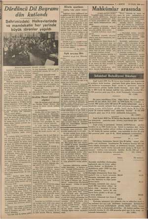    27 EYLUL 1936 — ve Ulu e eee duyduğu- Dördüncü Dil Bayramı dün kutlandı Şehrimizdeki Halkevlerinde ve memleketin her...