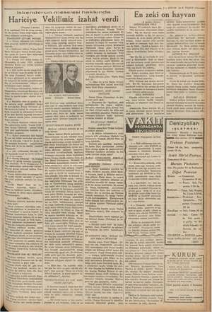    Iskenderun meselesi hakkında Hariciye Vekilimiz izahat verdi. ti 10 teşrinisani 1936 da cevap vermiş - tir. Bu cevabın ve