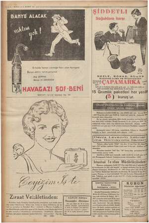    KANUN 1935 —— 8 — KURUNISL!. Banyo aletini tanımıyorsunuz. Duş DERHAL Banyo 15 DAKİKADA IZAHATı İstiklal Caddesi No. O...