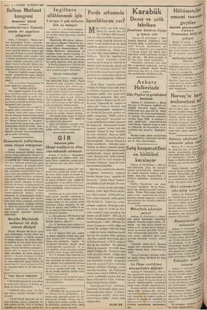  : ? — o: 2 - KURUN 18 ŞUBAT 1937 - Balkan Matbuat kongresi İ Mesaisini bitirdi Gazetecilerimiz Yunanis- tanda bir seyahate