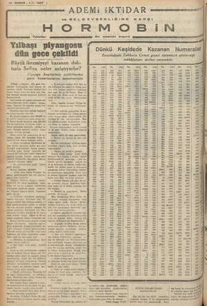    12 - KURUN - 1-1-1937 | Tabletleri ve BEL GEVŞEKLİIĞİINE HMORM OB Her eczanede arayınız ADEMi iKTiDAR KARŞI i Yilbaşı...