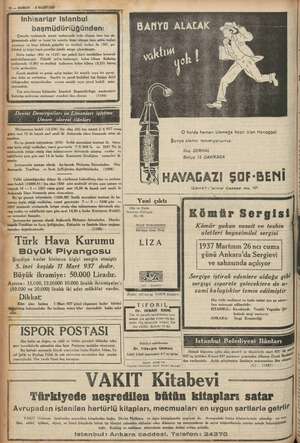  12 — KURUN 8MART1957 l Inhisarlar Istanbul başmüdür!lüğünden: İt: tuzlasmda sureti mahsusada tesis olunan ince tuz ğirmeninde